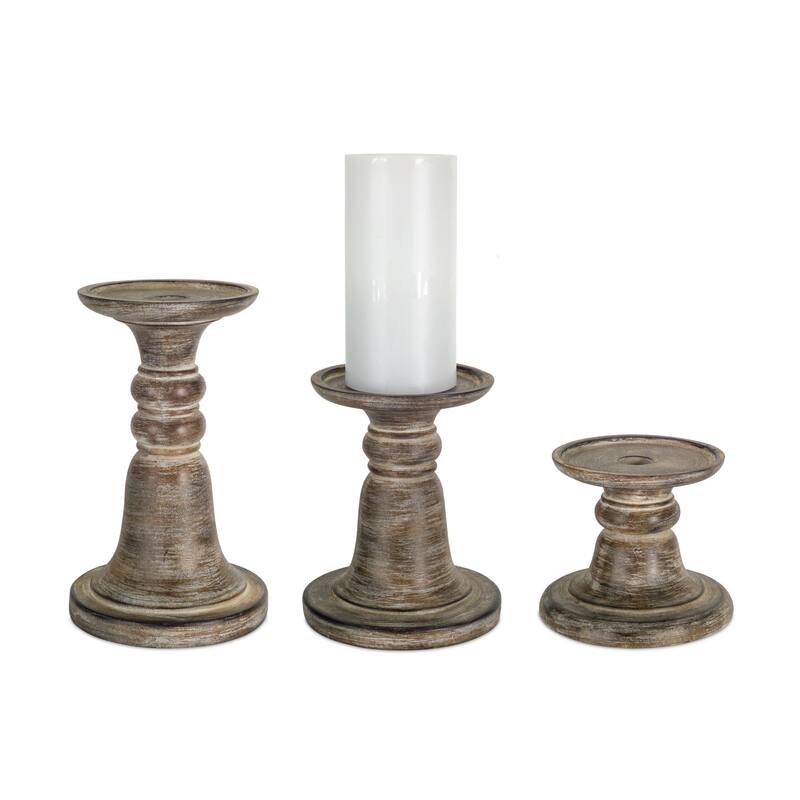 HomeRoots Set Of Three Brown Flameless Tabletop - 12