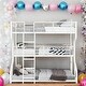 preview thumbnail 11 of 16, Full XL over Twin XL over Queen Size Triple Bunk Bed with Ladders, Black Metal Frame, Industrial Style