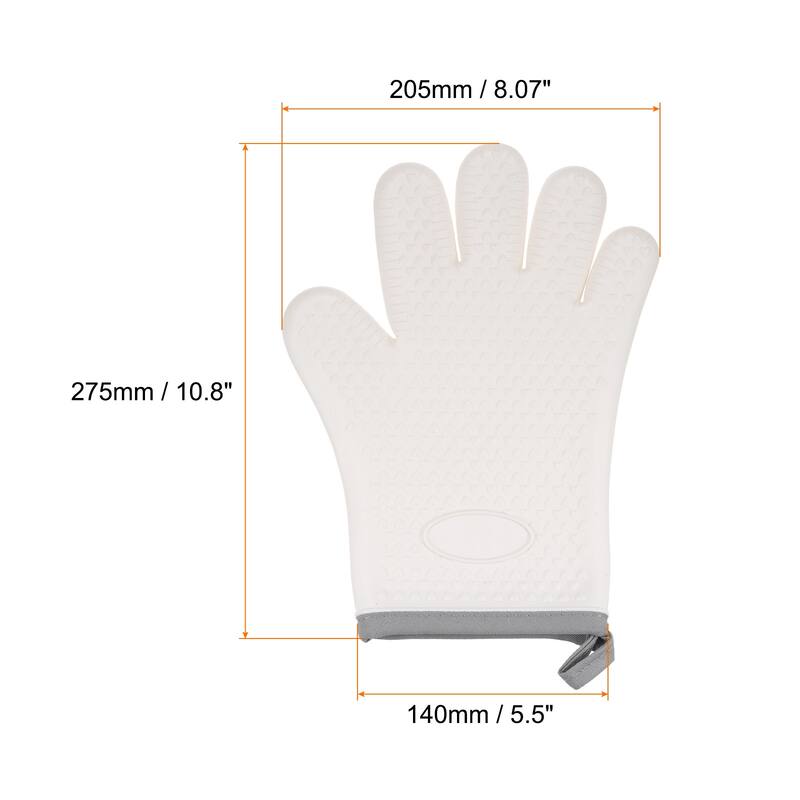 2pcs Silicone Oven Mitts Heat Resistant Rubber Oven Gloves