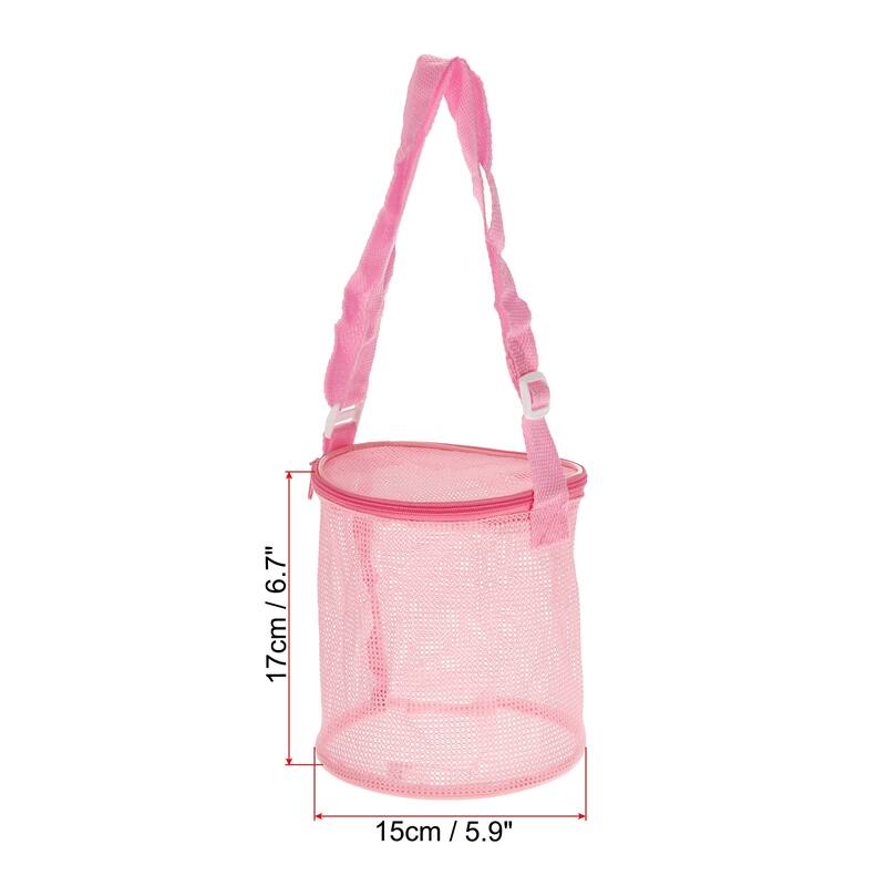 Mesh Beach Bag, Sea Shells Mesh Tote Sand Boxes Nets Bags, Pink