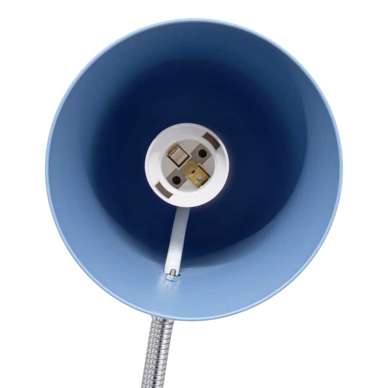 Minimalist Metal Gooseneck Desk Lamp with Adjustable Chrome Arm Modern Task Lighting Multiple Colors