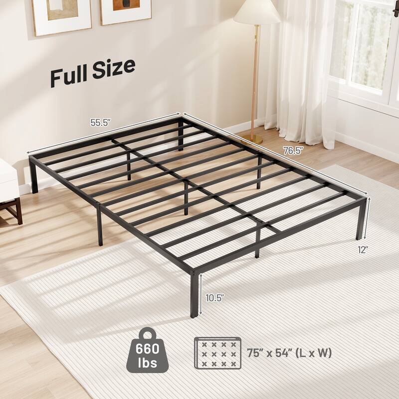 Gymax Full Size Metal Bed Frame Heavy Duty Support Slats Mattress