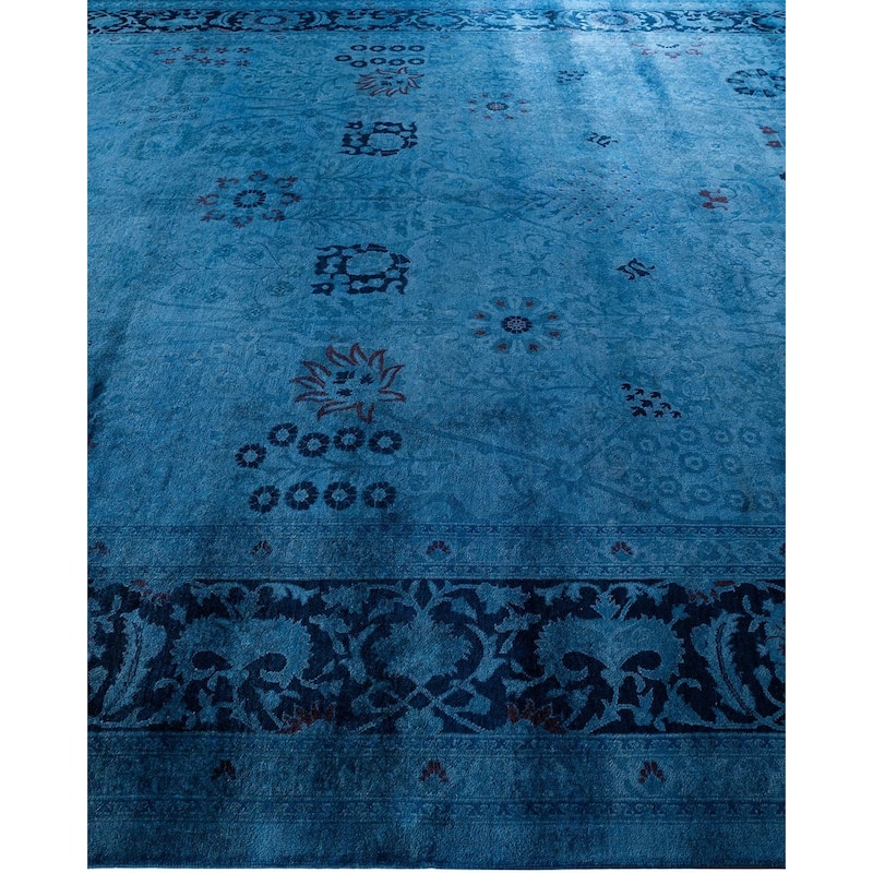 Vibrance, One-of-a-Kind Hand-Knotted Area Rug - Blue, 10' 2" x 13' 10" - 10' 2" x 13' 10"