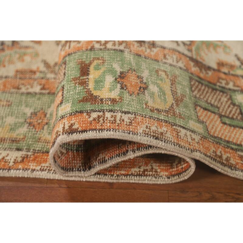 Distressed Sparta Turkish Vintage Area Rug Hand-Knotted Wool Carpet - 5'3"x 8'11"