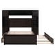 preview thumbnail 41 of 52, Full Size Wooden Bed with All-in-One Cabinet, Shelf, Sockets & Twin Trundle - Stylish and Functional in Grey