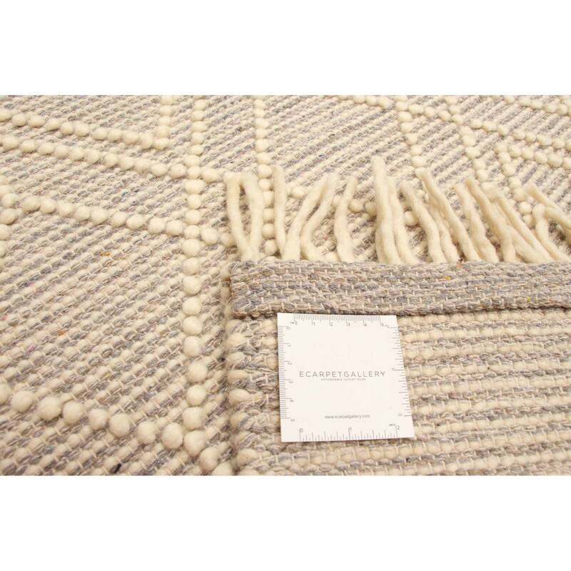 ECARPETGALLERY Braid weave Sienna Cream Wool Rug - 5'0 x 8'0