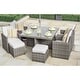 Thumbnail 2, Direct Wicker Cubo Outdoor Garden Wicker 9-piece Patio Dining Table Set. Changes active main hero.