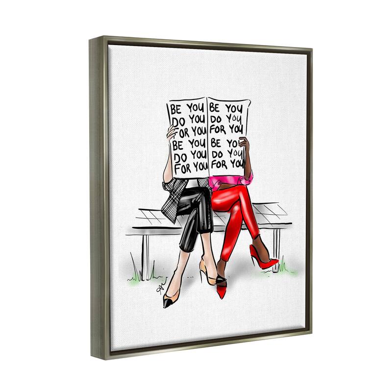 Stupell Be You Confidence Phrase Framed Floater Canvas Wall Art, Design by Alison Petrie