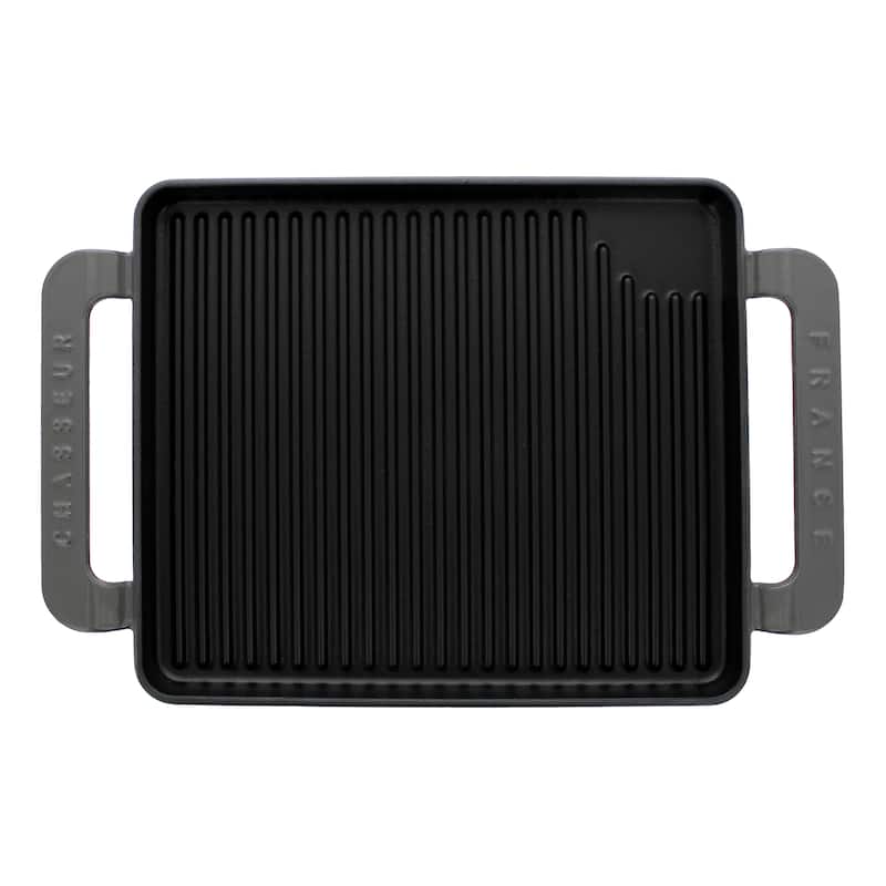 Chasseur French Rectangular Enameled Cast Iron Grill, 10-inch