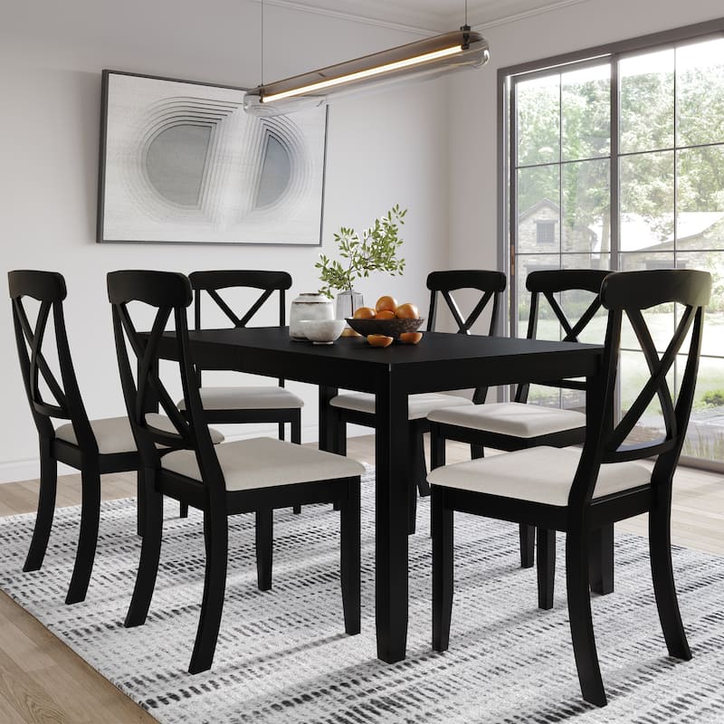 CraftPorch Farmhouse Style 7-piece Wooden Dining Set