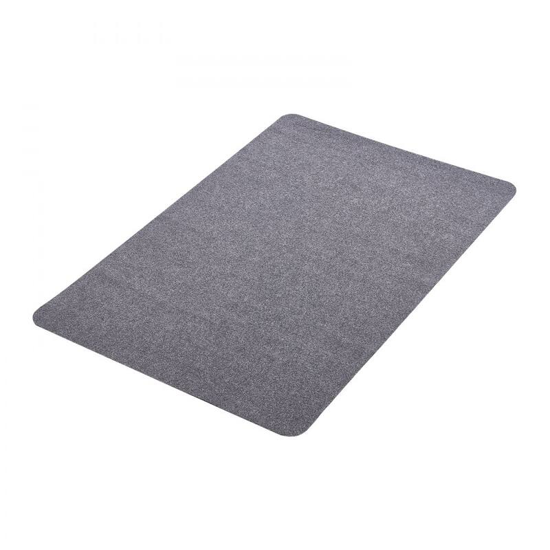 Dark Grey Gaming Chair Mat 55x35 in Polyester Non-Slip Floor Protector