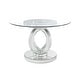 preview thumbnail 2 of 3, ACME Ornat Dining Table in Clear, Mirrored and Faux Diamonds