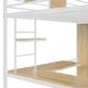 preview thumbnail 15 of 17, White Twin Metal Wood Loft Bed with L-shape Desk