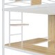 preview thumbnail 15 of 17, White Twin Size Metal Wood Loft bed with L-shape Desk, Wardrobe, Fence and Ladder