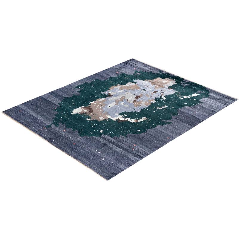 Ikat One-of-a-Kind Hand-Knotted Area Rug, Gray - 8' 0" x 9' 10"