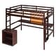 preview thumbnail 61 of 64, Loft Bed with Desk and Writing Board, Wooden Loft Bed with Nightstand