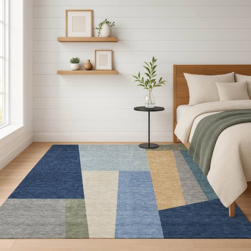 Machine Washable Indoor/ Outdoor Contemporary Jolie Chantille Rug