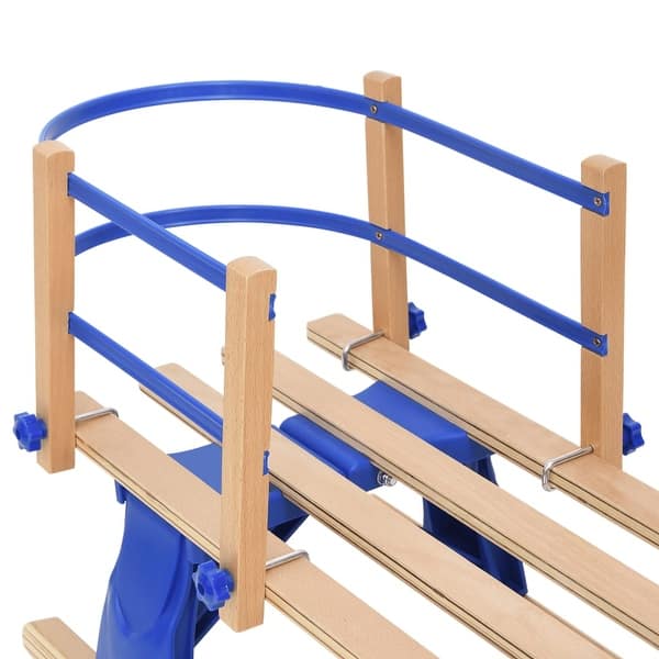 slide 2 of 8, vidaXL Backrest for Snow Sledge Removable Backrest for Toboggan Wooden Sledge - 38.8" x 6.3" x 0.1" Blue