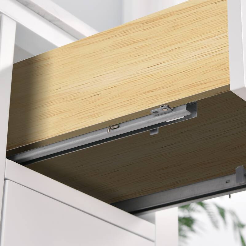 StarrySky 60 inch Undermount Double Sink Bathroom Vanity with Engineered Carrara Marble Top