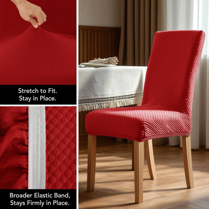 Deconovo Stretch Jacquard Dining Chair Covers Set of 2 - 18x18x24 Inch