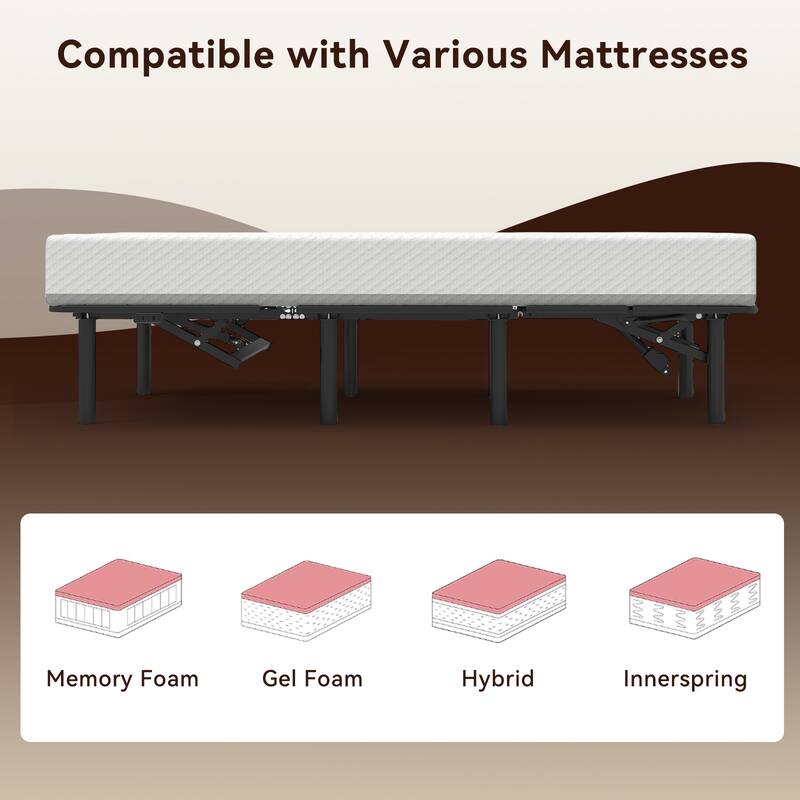 Adjustable Bed Base Frame Head and Foot Incline Quiet Motor Queen Size Zero Gravity, Remote Control with ZG and Memory Keys