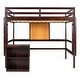 preview thumbnail 20 of 59, Full Size Loft Bed with Desk, Storage & 2 Drawers, Wooden Frame