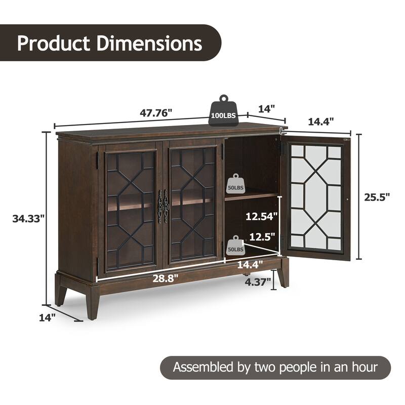 Accent Buffet Cabinet SideBoard Console Table with Storage
