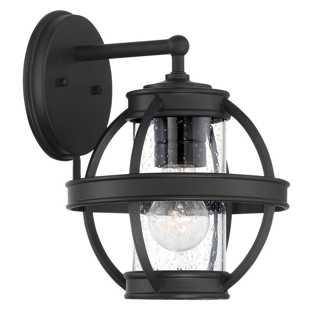 Lavery Cumberland Court Coal & Seedy Glass 1 Light Outdoor Wall Mount