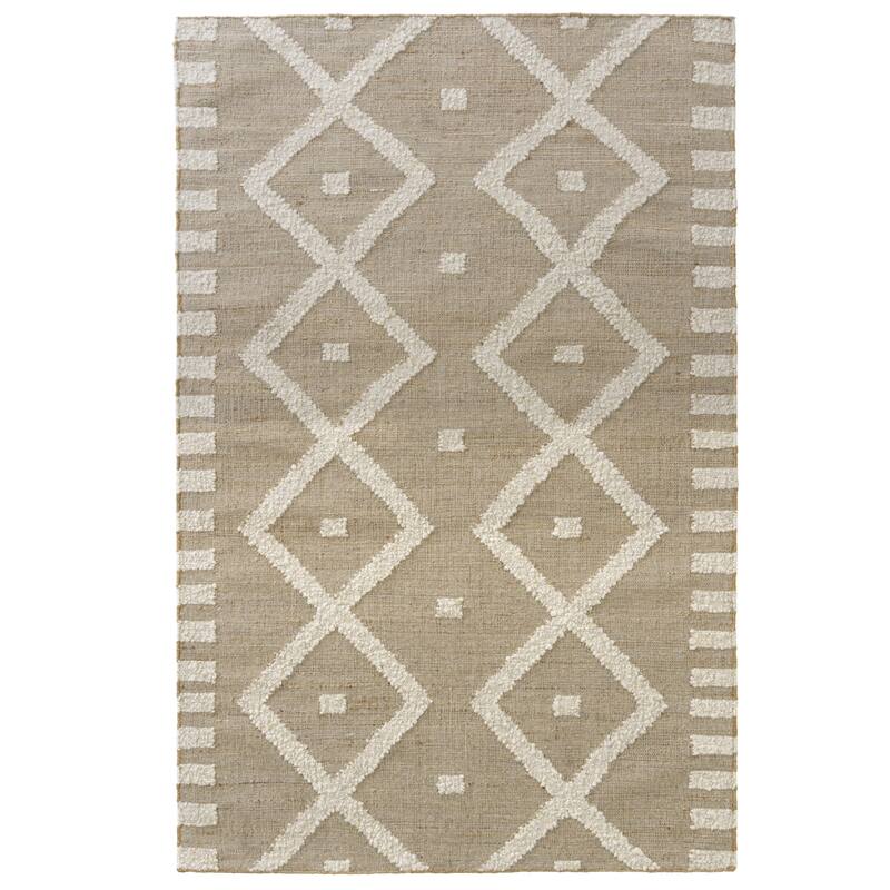 Sevita Natural/Ivory Farmhouse Area Rug - 5' x 7'9"