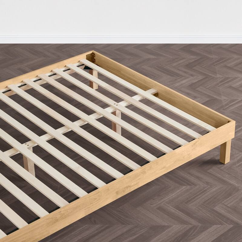 Spruce & Spring Modern Round Boucle Upholstered Platform Bed with Solid Wood Frame