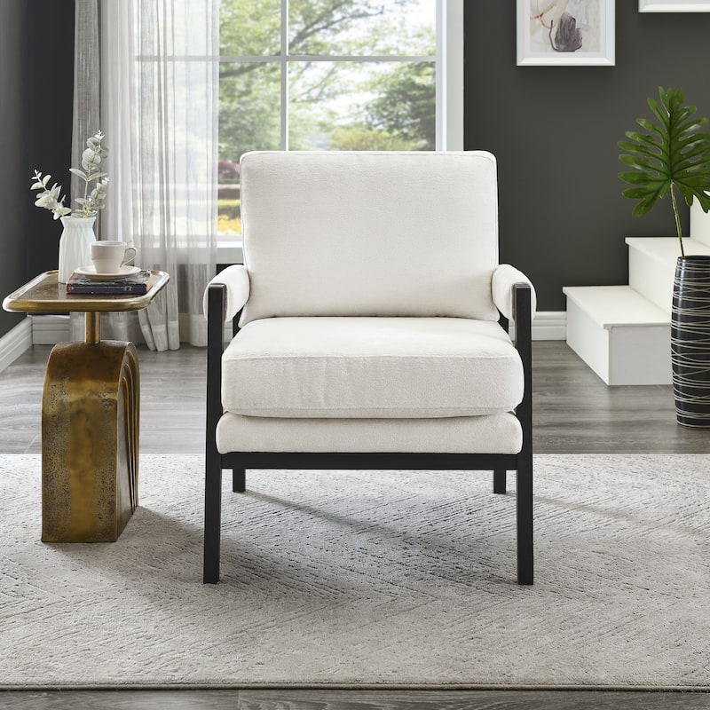 Roundhill Furniture Kelly Mid-Century Modern Chenille Upholstered Accent Armchair