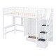 preview thumbnail 5 of 25, Twin Size Loft Bed with Bookshelf, Drawers, Desk and Wardrobe