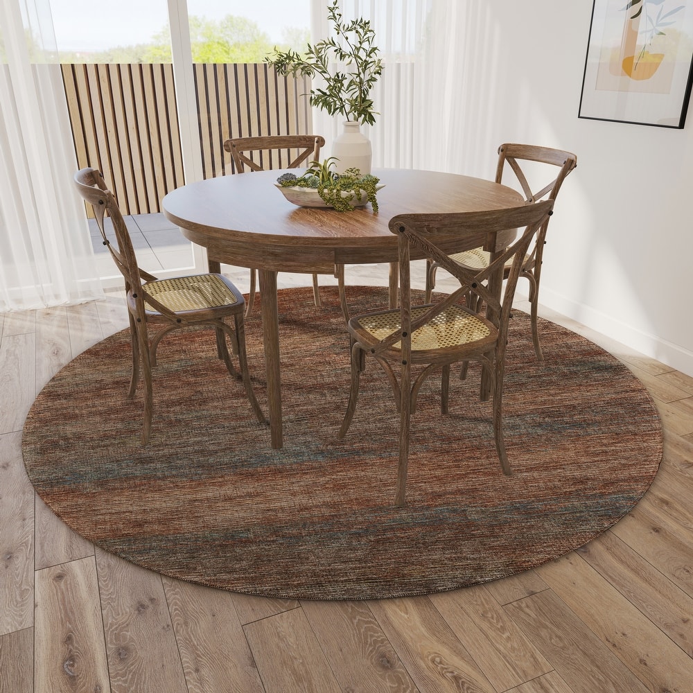 Indoor/ Outdoor Marston Dynamic Transitional Striped Washable Area Rug