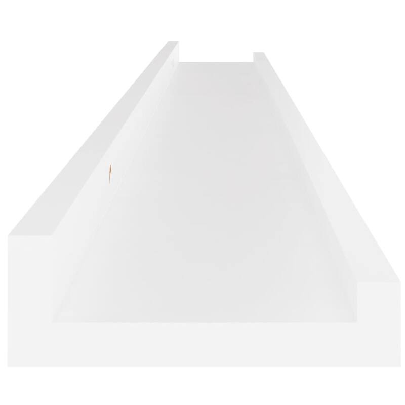 Yuli Modern Wall Shelf Set of 4, Raised Ledge Design, White MDF 39 Inch
