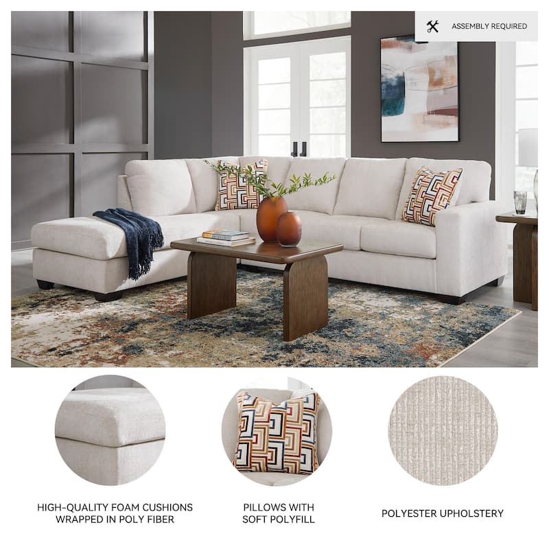 Signature Design by Ashley Aviemore 2-Piece Sectional with Chaise - 110"W x 90"D x 37"H