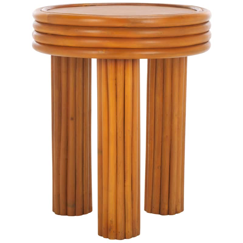 SAFAVIEH Couture Bayard Rattan Round Accent Table - 17"W x 17"D x 20"H
