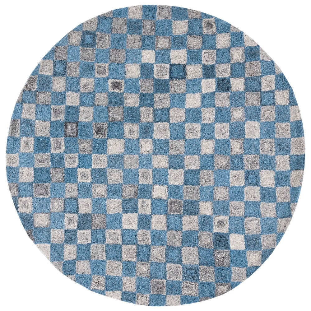 SAFAVIEH Handmade Abstract Sevim Checkered Wool Rug