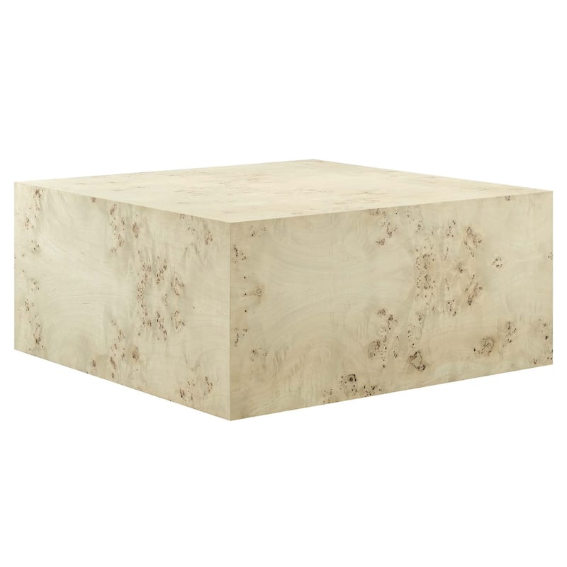 Cosmos 36" Square Burl Wood Coffee Table - Bleached Burl