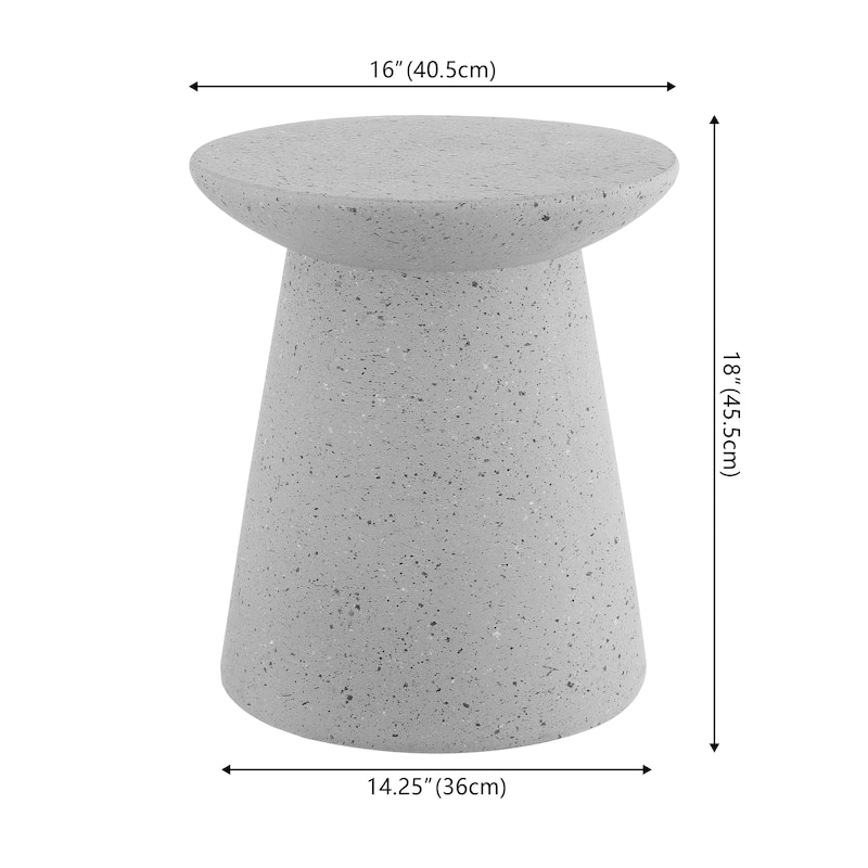 Brady 18" Minimalist Modern Drum Accent Table Pedestal, by JONATHAN Y
