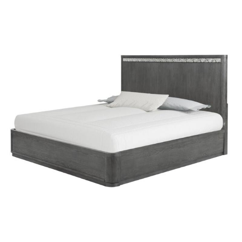 Zoko 5pc Queen Bedroom Set, USB Nightstand, Dresser Mirror, Ash Gray