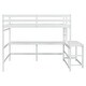 preview thumbnail 11 of 23, Full Loft Bed with Built-in Desk, Ladder Platform, Guardrails, White