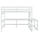 preview thumbnail 10 of 21, Full Size Wood High Loft Bed with Built-in Desk, Ladder Platform, Ladders and Guardrails