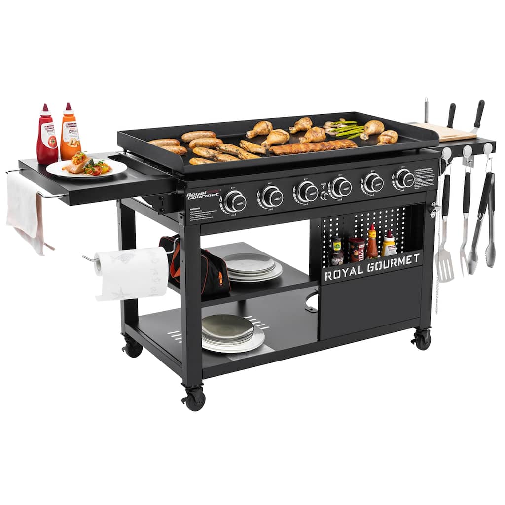 Royal Gourmet GB6000 44-Inch 6-Burner Flat Top Gas Grill Griddle