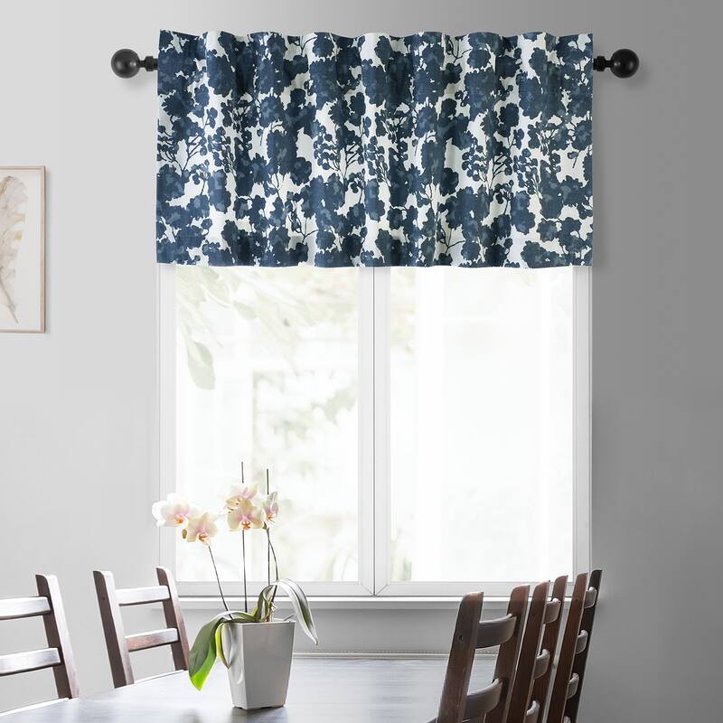 Exclusive Fabrics Fleur Printed Cotton Window Valance - 50 X 19