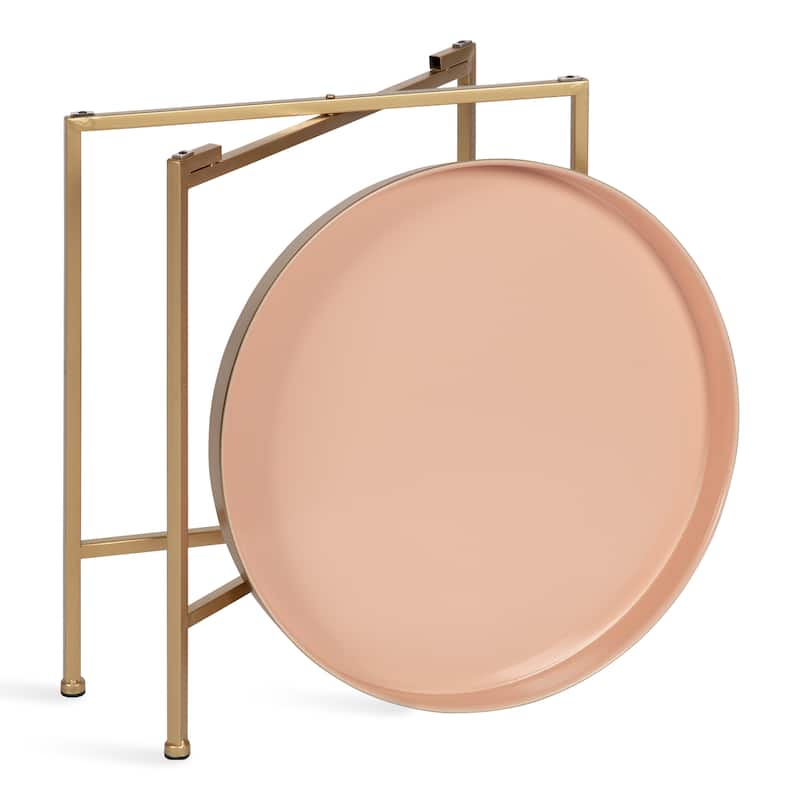 Kate and Laurel Celia Round Metal Side Table - 18.25x18.25x22