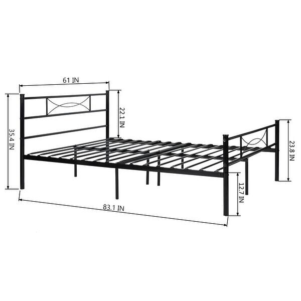 Elephance Twin/Full/Queen Metal Bed Frame Platform Mattress Foundation