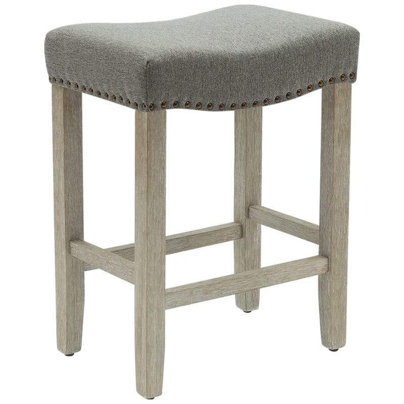 Jameson Upholstered Polyester Gray 24 Inch Counter Stool