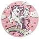 preview thumbnail 9 of 12, Kids Rug for Nursery Enchanted Unicorn and Rainbows in the Sky