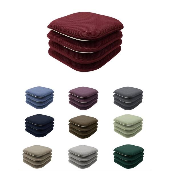 Bed Bath Fashions Dan River 2-4 Pack Memory Foam Non-Slip 16x16'' Chair Cushion Pad