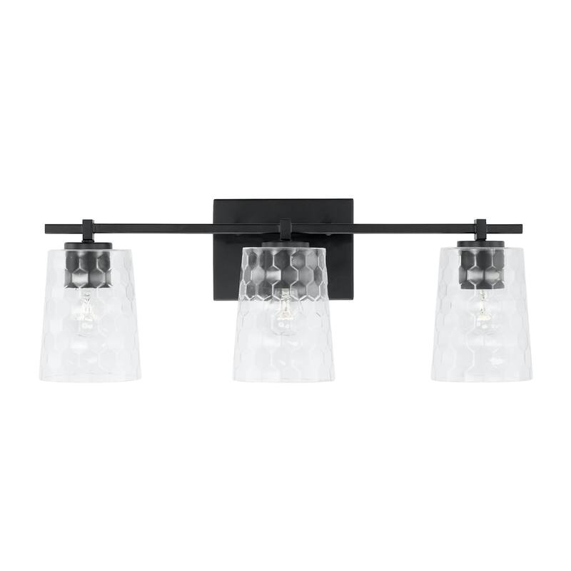 3-light 24-inch Bath/ Vanity Fixture w/ Clear Honeycomb Glass